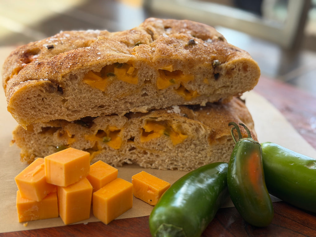 Jalapeño Cheddar Sourdough Focaccia