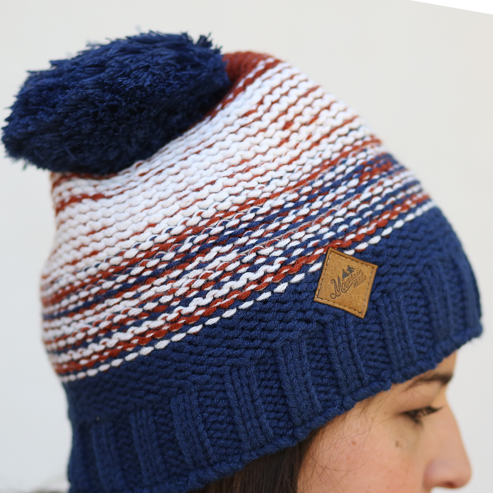 Mountain Made Winter Striped Beanie Hat